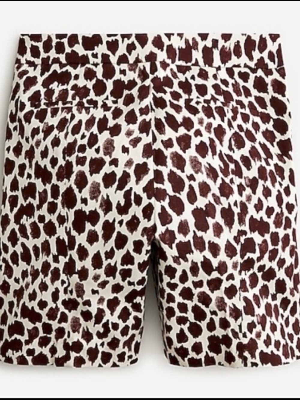 NWT J. Crew Classy Cream and Brown Animal Print Dress Shorts - Picture 3 of 9